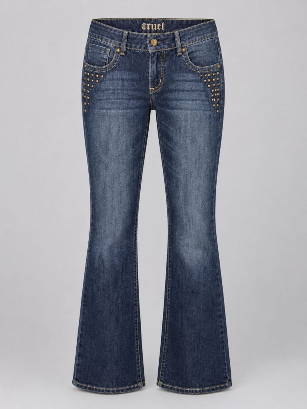 Cruel Keri Womens 32 x 31 Size 17 Jeans Studded Bootcut Blue Stretch Denim